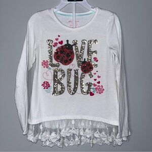 Isaac Mizrahi Kids Long Sleeve Tee - White with Red and Pink Accents